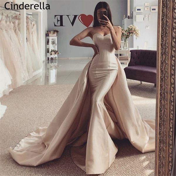 

luxury champagne sweetheart sleeveless mermaid satin pleated lace up back prom dresses long train vestidos de fiesta de noche, White;black