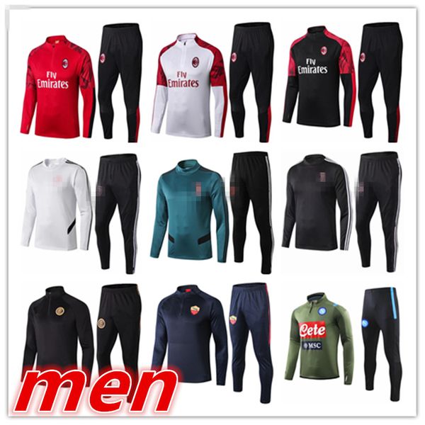 

2019 2020 new mens soccer training tracksuit football training suit kits 19 20 survÃªtement de football tracksuits jogging chandal futbol, Black
