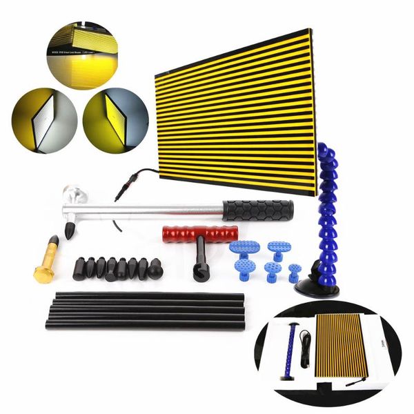 

whdz led line board paintless dent removal repair tool kits slide hammer knock down pen with pom tips paintless dent repair kit