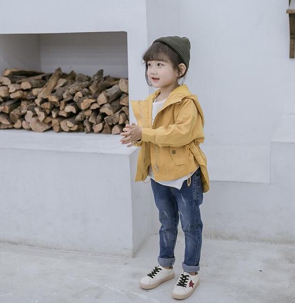 

girls jackets 2020 fall kids trench coat fashion high-grade children hooded coats sweet kids jackets girls clothing, Blue;gray