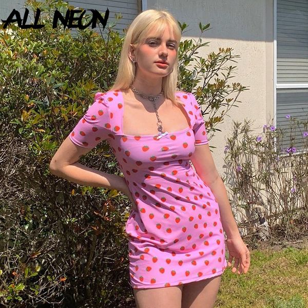 

allneon vintage e-girl bodycon butterfly graphic print green dresses summer square neck short sleeve mini dress cute y2k outfits, Black;gray