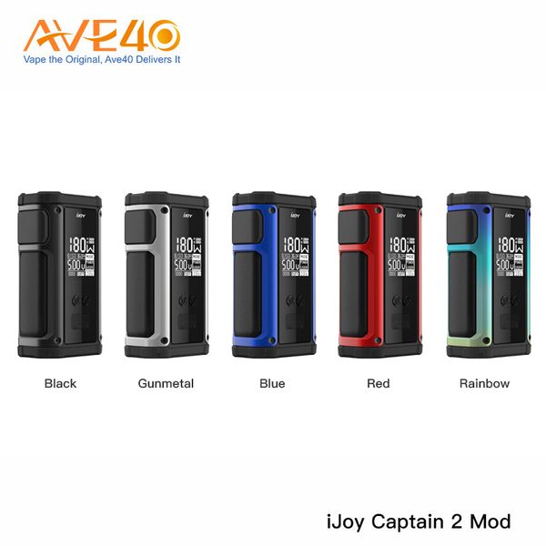 

Оригинал iJoy капитан 2 180W Box Mod Обновление микропрограммного Работает на Dual 18650 Батареи iJoy Капитан 2