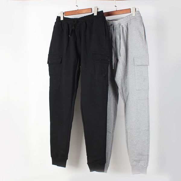 

new men's european and american tooling multi-pocket trousers woven casual pants sports beam stone pants is land, Black