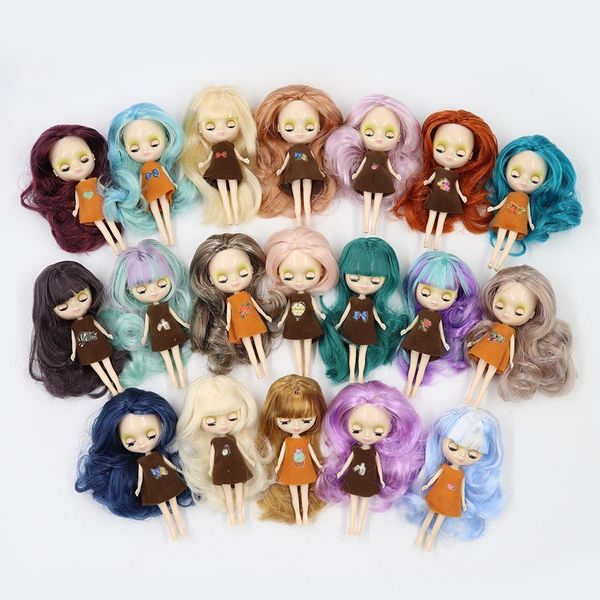 Factory Mini Blyth Doll 10cm Colorful Hair Color With Random Dress