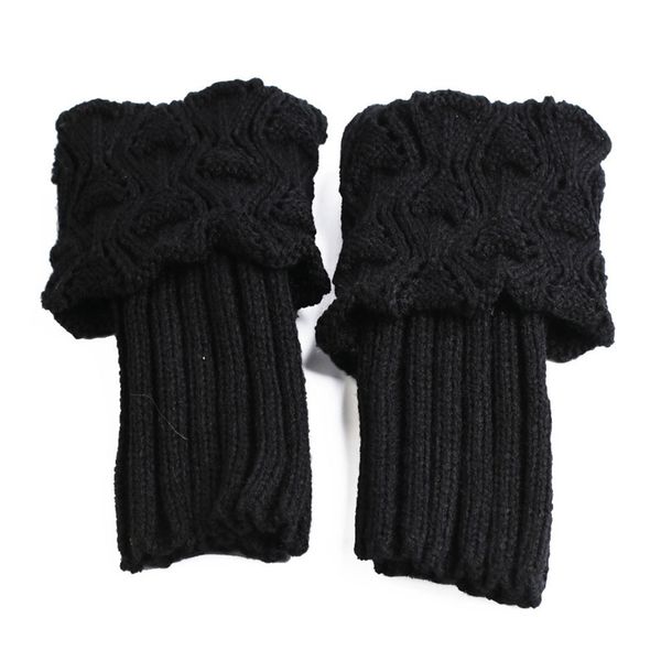 

women girls winter leg warmers down boot cuffs lace trim gaiters boot socks crochet leg warmers short knit leg warmers, Black;white