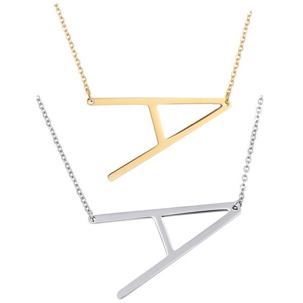 

peiwen stainless steel initial a-z 26 alphabet letter necklace diy gold silver color chain name pendant necklace fashion jewelry lzxrj