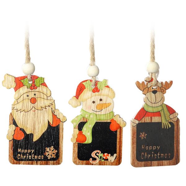 

2pcs christmas wooden mini blackboard pendant painted small wooden plate christmas tree decoration