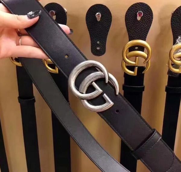 

2020 design belt men and women fashion belts genuine leather luxury belt brand waist belts gold silver black buckle, Black;brown