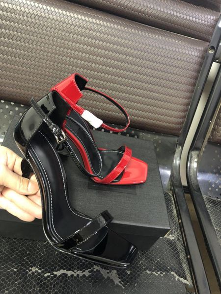 

2019 Luxury Unique heel Sandals T Show Prom Party Pumps Red Black Designer Sandals Women Big Size euro 42