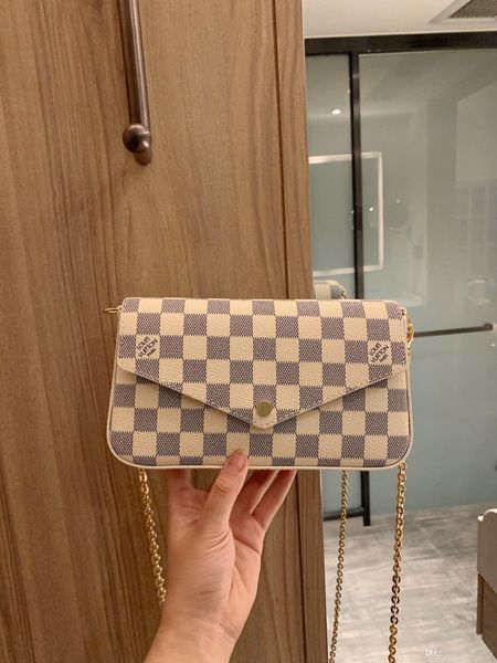 

дизайнерские роскошные сумки кошельки кошельки из трех частей pochette felicie crossbody bag женщины держатель карты сумки на ремне дизайнер, Black