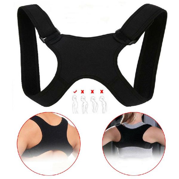 

new posture corrector back support belt women men posture corrector body brace bad back shoulder bandage corset orthopedic, Black;blue