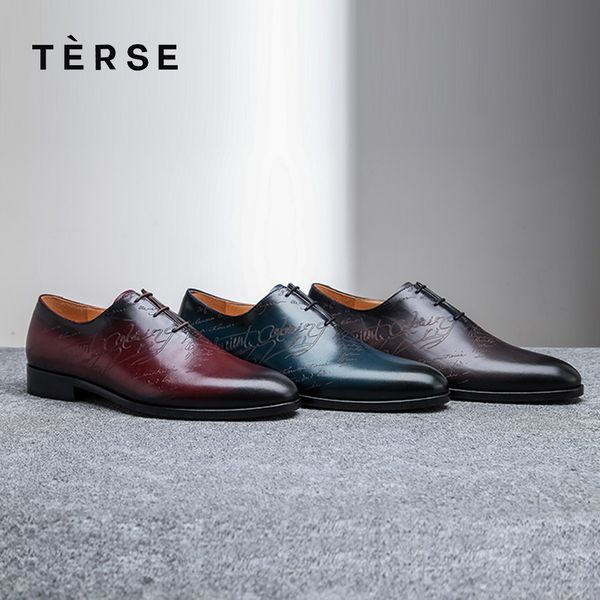 

terse_handmade leather dress shoes in dressing shoes good year welted genuine leather oxfords factory price 1515-6, Black
