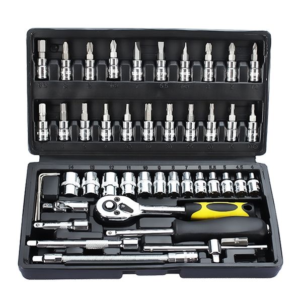 

46pcs car repair tool set ratchet spanner screwdriver tools kit
