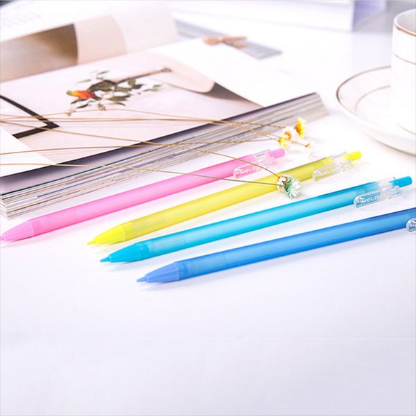 

2pcs 0.5/0.7mm candy color mechanical pencils chancery novelty press automatic pens kawaii stationery office writing supplies, Blue;orange