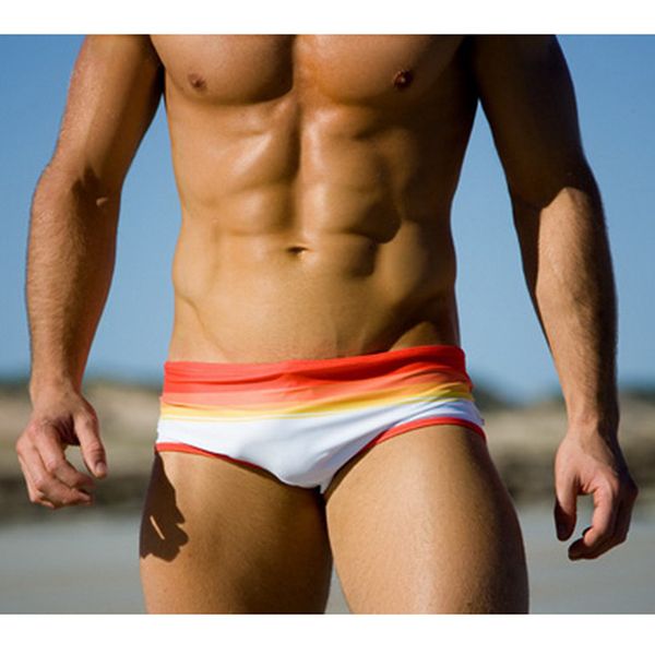 

summer men's fashion rainbow boxer swimwear