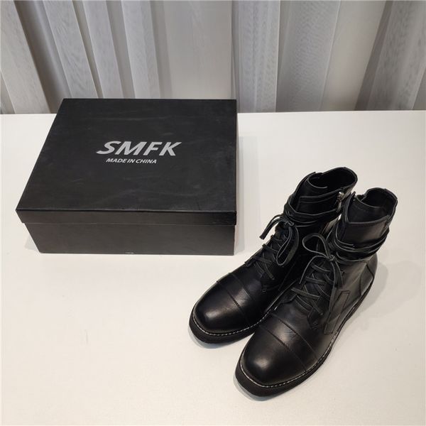 

new martin boots female british locomotive net red wild thick bottom fashion brand women's shoes luxury lace casual shoes knight milita, Black