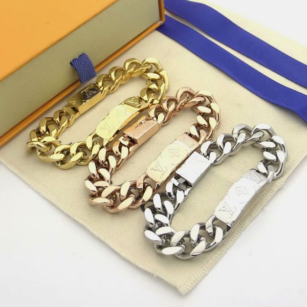 

new come мода стиль мужчины леди женщины титана стали 18k покрытием золото толстые браслеты цепи с высекать four leaf flower v письмо подвес, Black