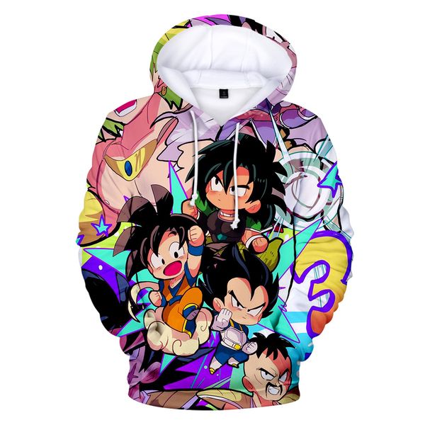

3d hip hop super broly hoodies men/women casual sweatshirts fashion streetwear male/girl patchwork pullover, Black