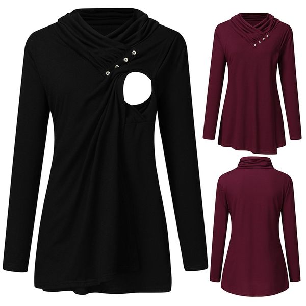 

Maternity Blouses And Top For Pregnant Maternity Blouse Autumn Winter Long Sleeve Pullover Solid Maternity Blouse Clothes Y925