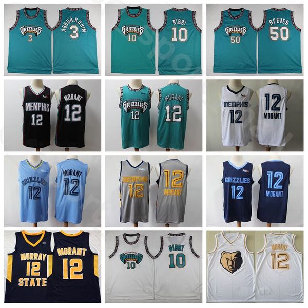 

ja morant jersey murray state racers college basketball shareef abdur rahim michael mike bibby bryant reeves old vancouver green white, Black;red