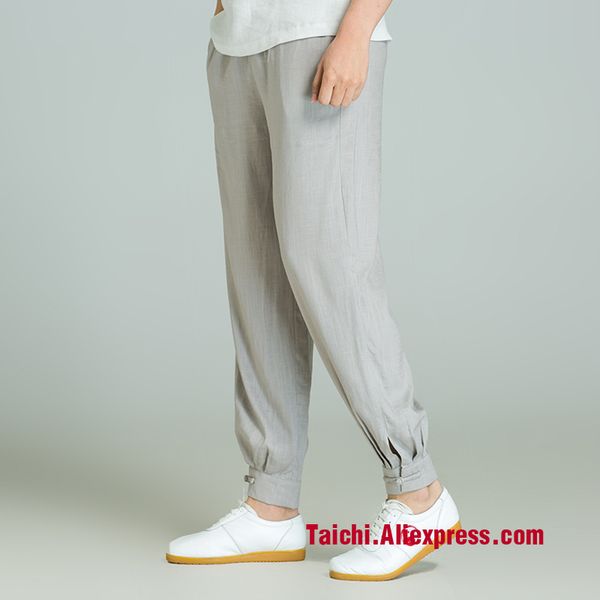

martial arts pants tai chi art trousers gray black colors, Black;red