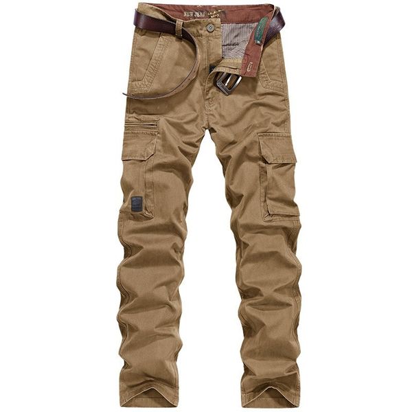 

cargo men pants autumn winter thick big pockets desgin full length plus size 30-44 army casual tactical male clothing, Black