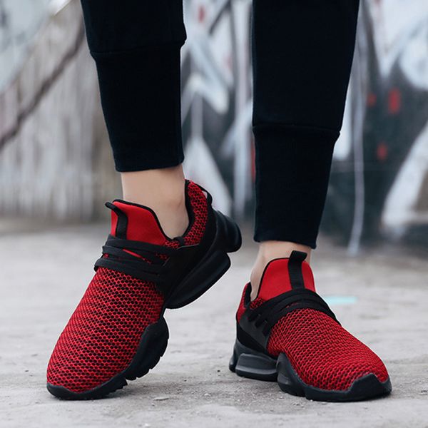 

2019 running shoes for men air mesh sneakers black white male outdoor walking sports shoes lace-up athletic trainers breathable