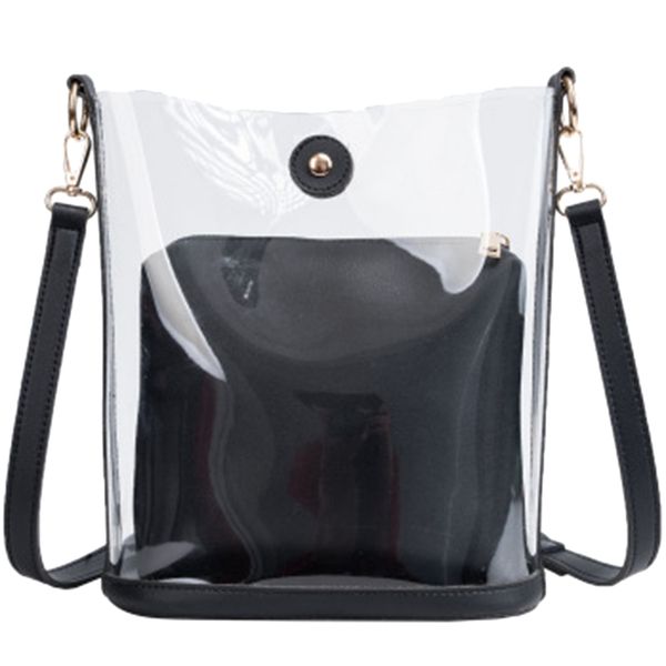 

transparent pvc shoulder bag women's candy color women's jelly bag wallet solid color handbag