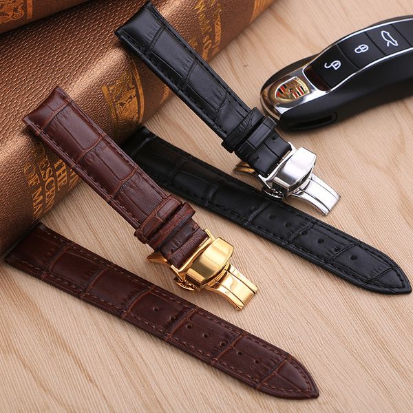 

Натуральная кожа ремешок для часов ремешок из нержавеющей стали с застежкой-бабо