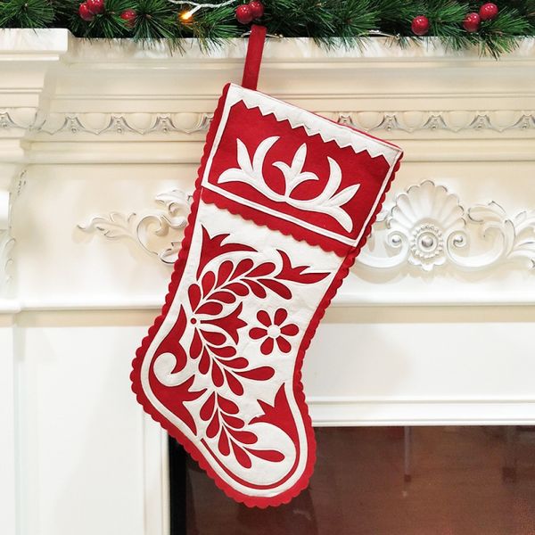 

embroidered non-woven christmas stocking gift holders holiday party christmas fireplace decorations adornos de navidad 2019