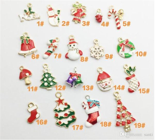 

festive 19 pcs set newyear fashion metal alloy christmas charm decor set xmas pendant drop ornaments hanging christmas decoration