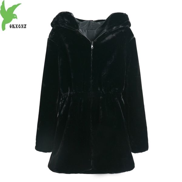 

018 new designer women warmnew ladies womens warm faux fur coat jacket winter parka outerwear parka double sided s-2xl okxgnz, Black