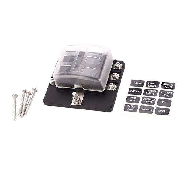 

автомобиль 6-way клинок держатель предохранителя с предохранителем кольцевые клеммы светодиодный индикатор