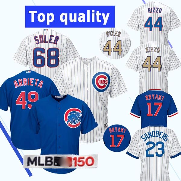

chicago jersey cubs 9 javier baez 44 anthony rizzo 17 bryant 150th anniversary 32 brian duensing 22 jason heyward baseball jerseys, Blue;black