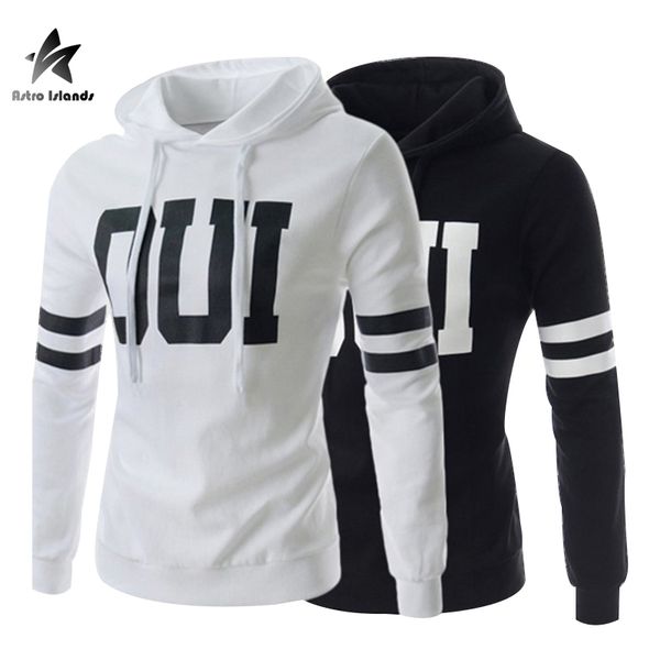 

mens pullover hoodies 2016 autumn fashion letter printed hooded men's slim fitness warm casual tracksuits sudaderas homens ar172, Black