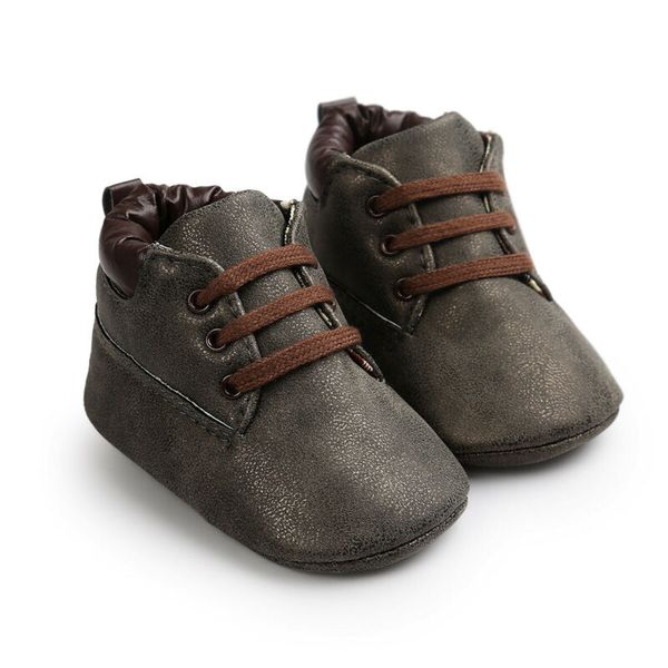 

0-18m spring newborn baby boy girl non-slip soft bottom casual toddler shoes fashion lace solid color leather toddler shoes