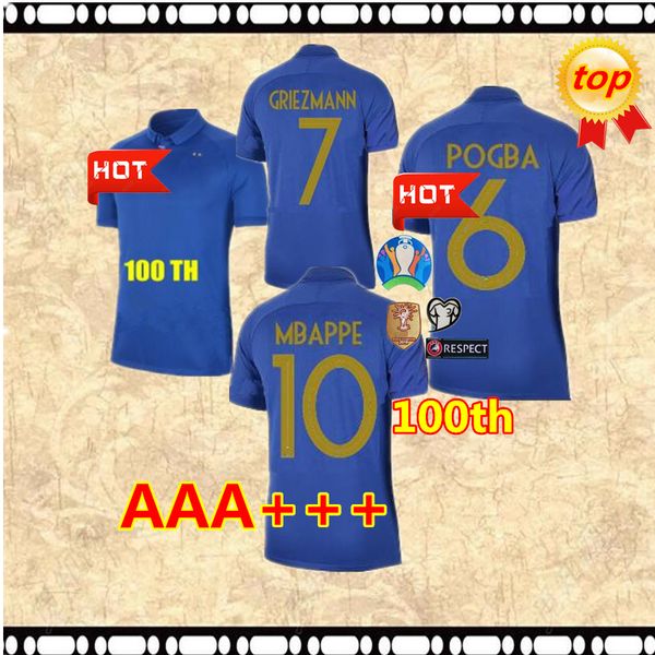 

Mbappe 100th JERSEY POGBA Франция FFF 100th blue jerseys столетняя футболка 2019 г. Centenaire Maillot 2019 футбольн