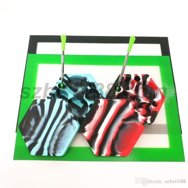 A Set Silicone Mat Container Dab Tool 110ml Hexagon Wax