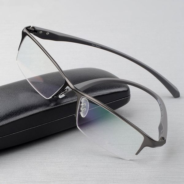 

2019 fashion titanium rimless eyeglasses frame brand designer men glasses suit reading glasses optical prescpriton lenses, Silver