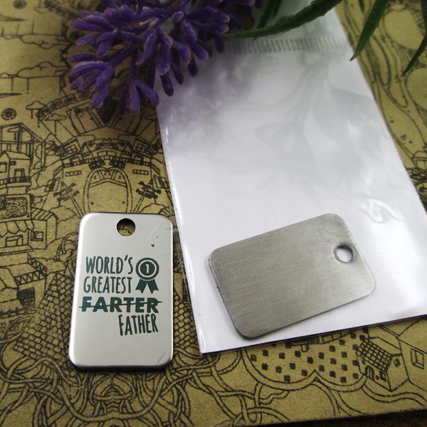 

40pcs--"world's greatest farter father"stainless steel charms more style for choosing diy charms pendants for necklace, Bronze;silver