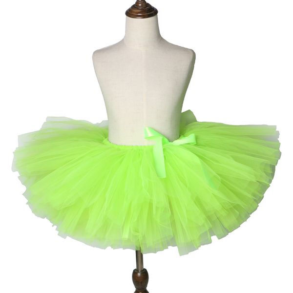 

lime green girls tutu skirt fluffy handmade children birthday party tulle skirts for kids girl ballet dance skirt baby tutu 0-14