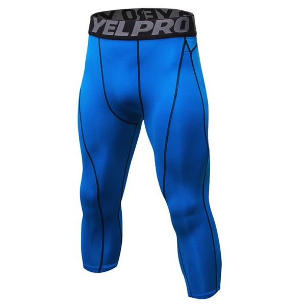 

outdoor sprot men's compression gym running base skins tights running long pants 7 points quick dry pants plus size, Black;blue