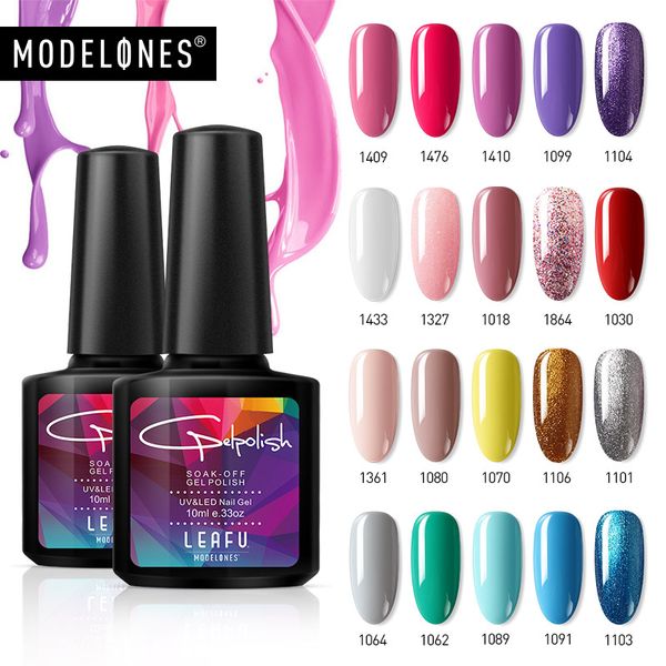

modelones 20pcs/lot glitter gel polish nail art salon led gel lacquer soak off nail design varnish kits need led lamp, Red;pink