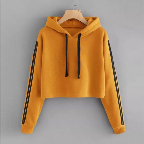 

женщина одежда женского полосатый длинные рукава толстовка толстовка jumper с капюшоном пуловер топы блузы потеть клобук ф, Black