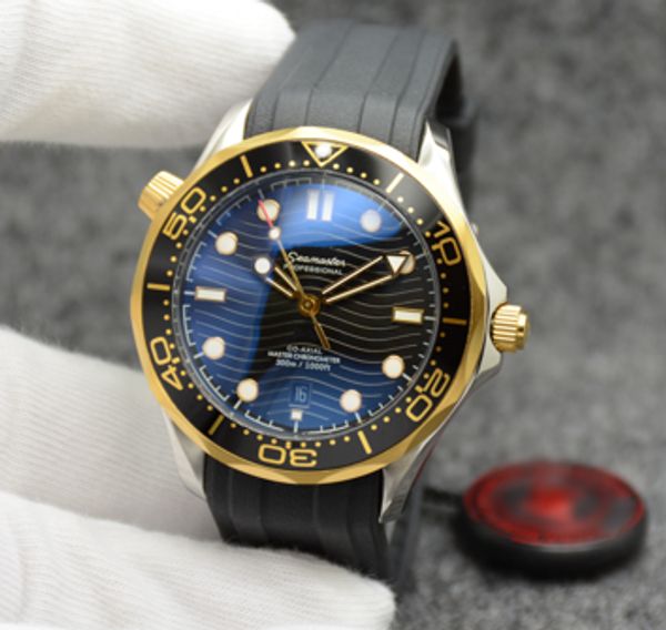 

with case automatic outdoor watches watch 42mm rubber mens band dial yellow black bezel black rotatable gold and transparent case wboi, Slivery;brown