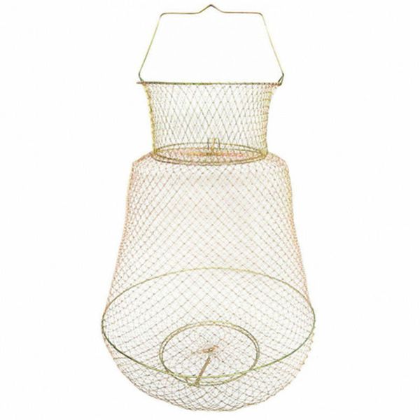 

foldable portable steel wire fishing pot trap net crab crawdad cage fish basket