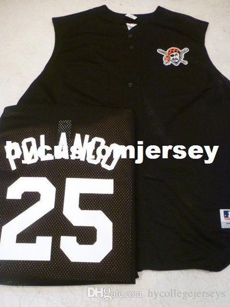 

custom majestic pittsburgh #25 gregory polanco baseball jersey new black mens stitched jerseys big and tall size xs-6xl for sale, Black;blue