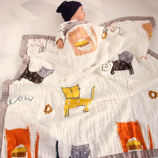 

110*110cm 6 layers bamboo baby blanket newborn blanket baby swaddle bamboo cotton kids muslin receiving