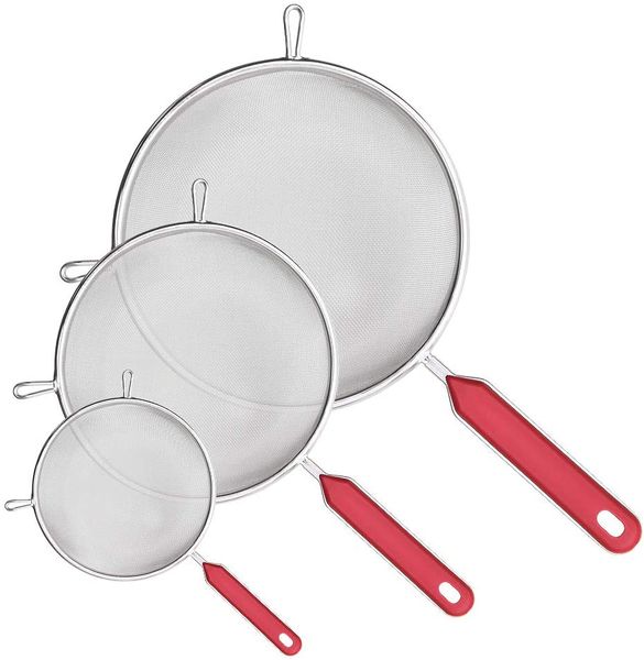 

сетчатый фильтр из нержавеющей стали дуршлаг сито с ручкой - 3 комплекта