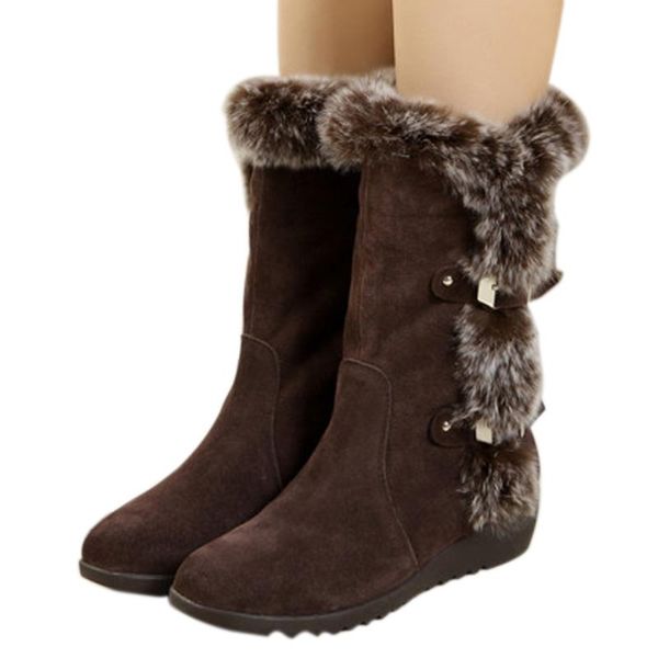 

selling women snow boots flat winter shoes warm tube boots cotton walking snowboots metal decorative -b5, Black